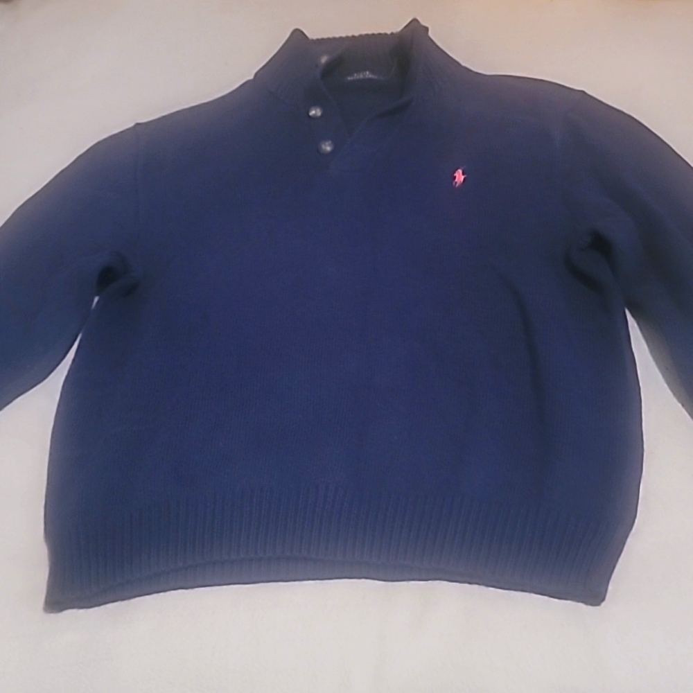 Polo button neck sweater